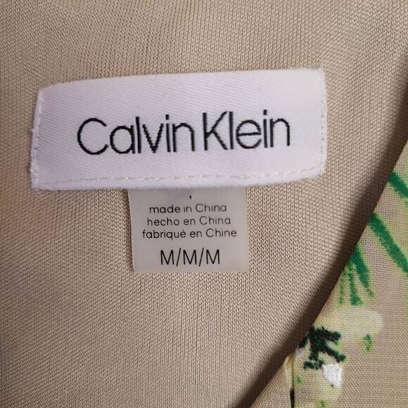 NEW Calvin Klein Womens Sleeveless Floral Print Pleated Blouse Medium - Picture 3 of 10